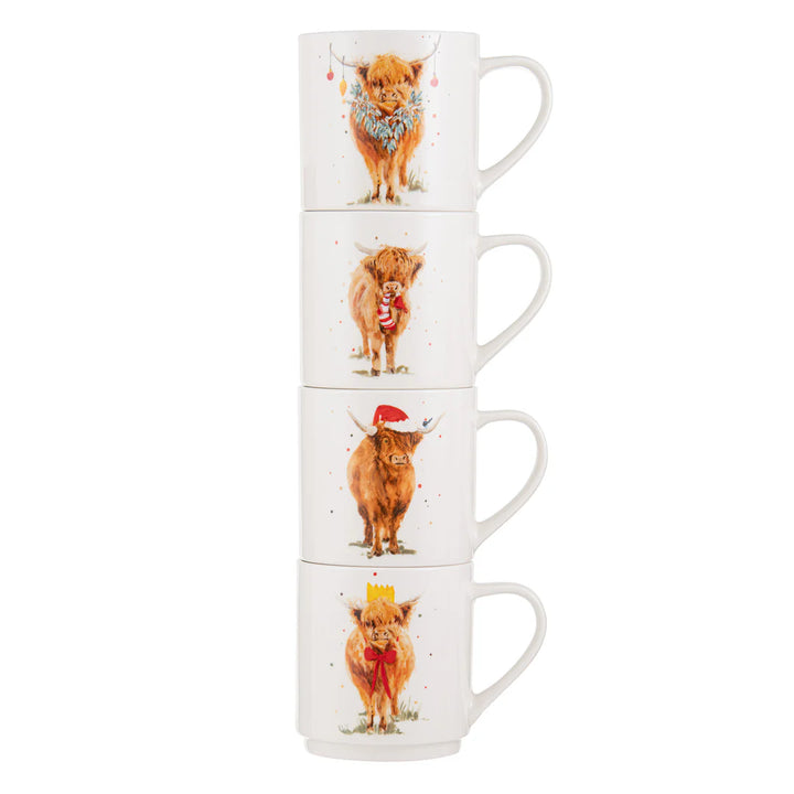 Ashdene Coo Christmas Stackable 4pk Mugs
