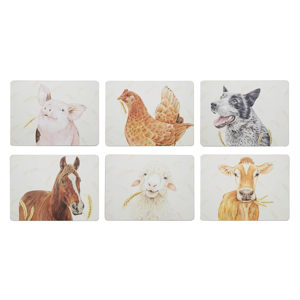 Ashdene Farm Yard Faces 2 Set of 6 Placemats