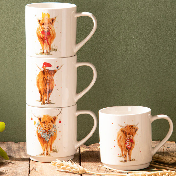 Ashdene Coo Christmas Stackable 4pk Mugs