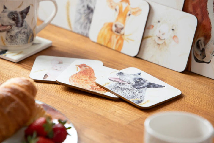 Ashdene Farm Yard Faces 2 Set of 6 Coasters - The Glamorous Grub