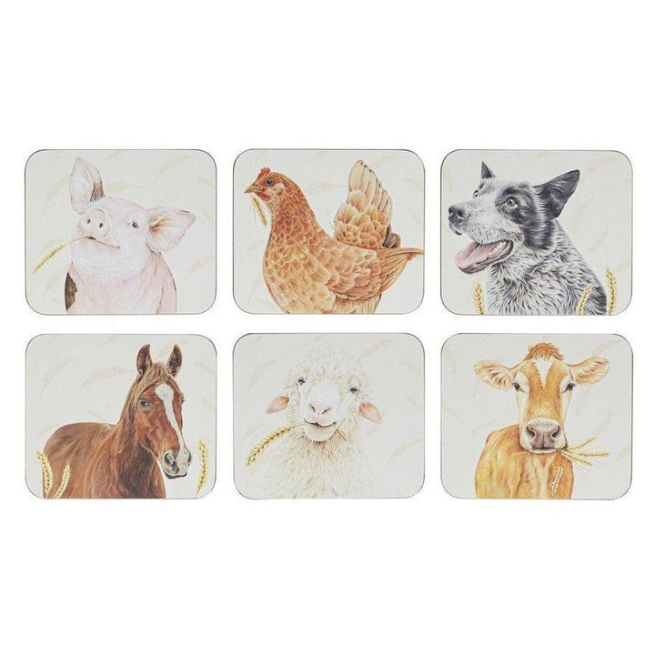 Ashdene Farm Yard Faces 2 Set of 6 Coasters - The Glamorous Grub