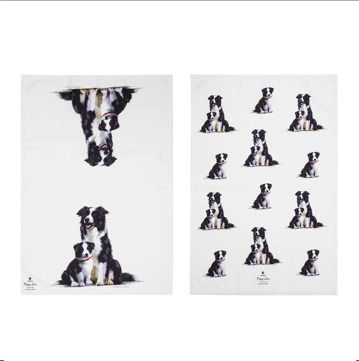 Ashdene Puppy Love Border Collie 2pk Tea Towel Set - The Glamorous Grub