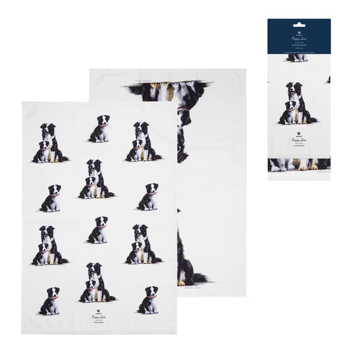 Ashdene Puppy Love Border Collie 2pk Tea Towel Set - The Glamorous Grub