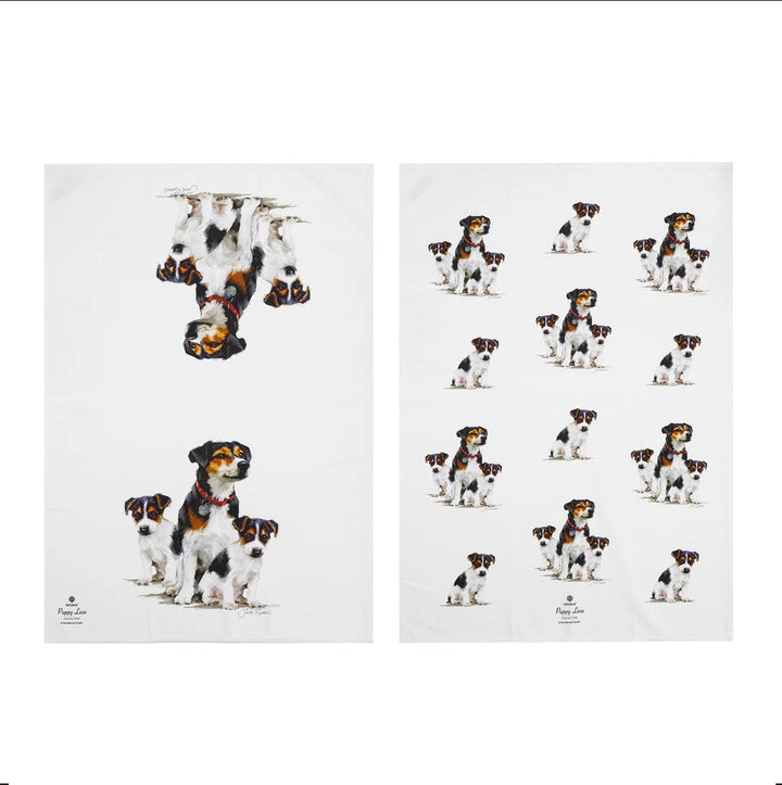 Ashdene Puppy Love Jack Russel 2pk Tea Towel Set - The Glamorous Grub