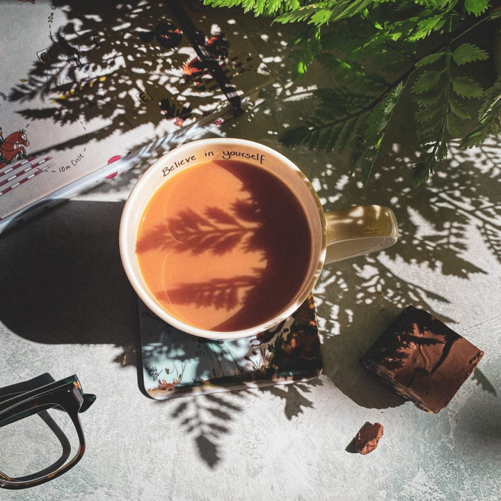 ‘Believe in yourself’ – Fine Bone China Mug (Flaxen Pony) - The Glamorous Grub