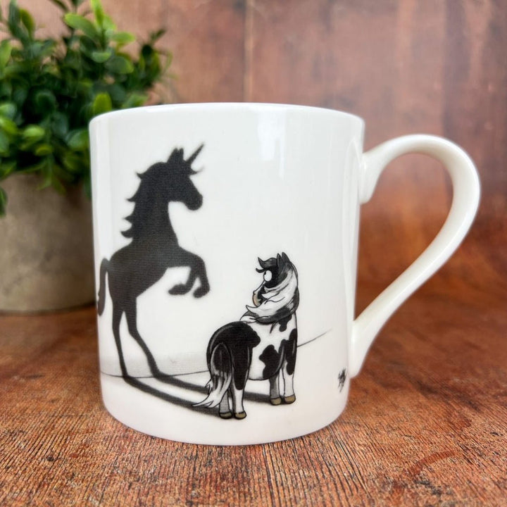 ‘Believe in yourself’ – Fine Bone China Mug (Piebald) - The Glamorous Grub
