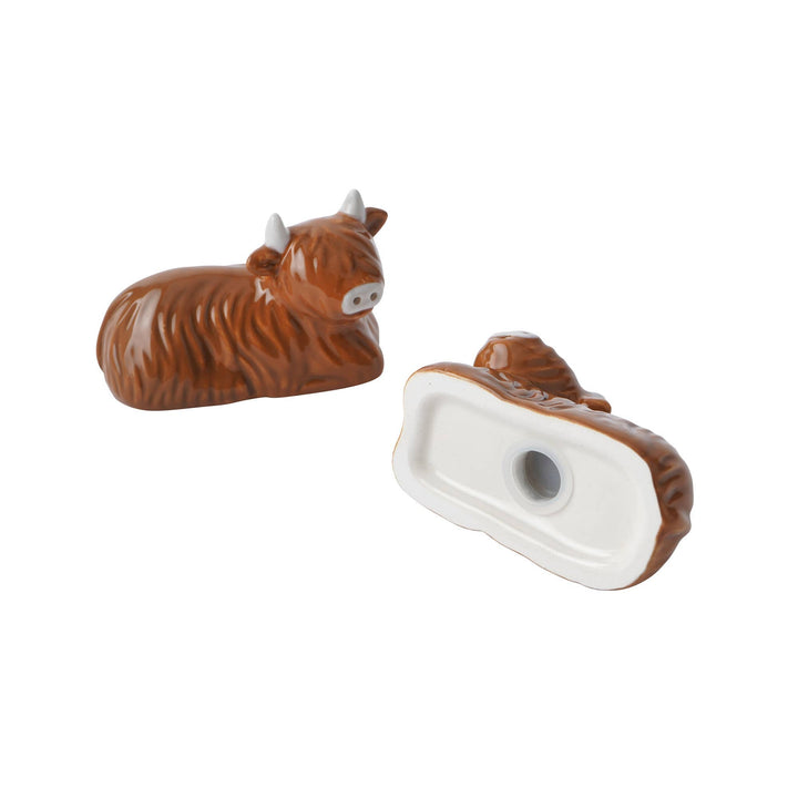 Bramble Farm Highland Cow Salt & Pepper Shakers In Gift Box - back in stock soon - The Glamorous Grub