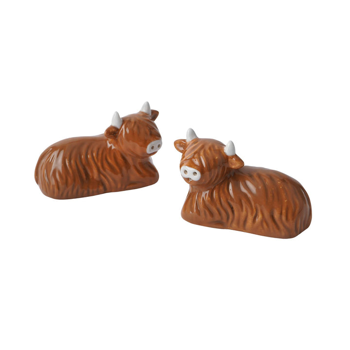 Bramble Farm Highland Cow Salt & Pepper Shakers In Gift Box - back in stock soon - The Glamorous Grub
