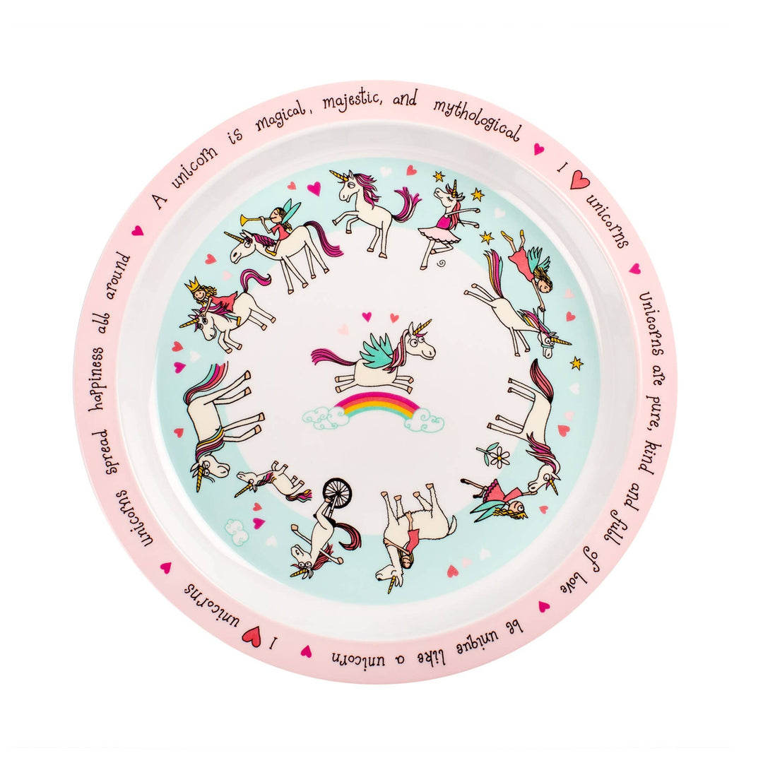 Kids Unicorns Melamine Plate