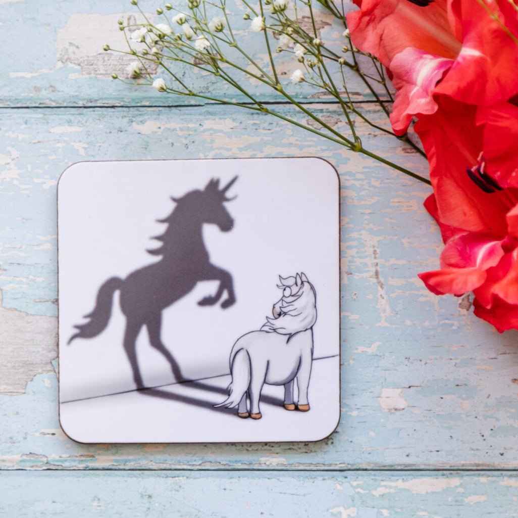 Grey Pony ‘Believe in Yourself’ Individual Coaster - The Glamorous Grub