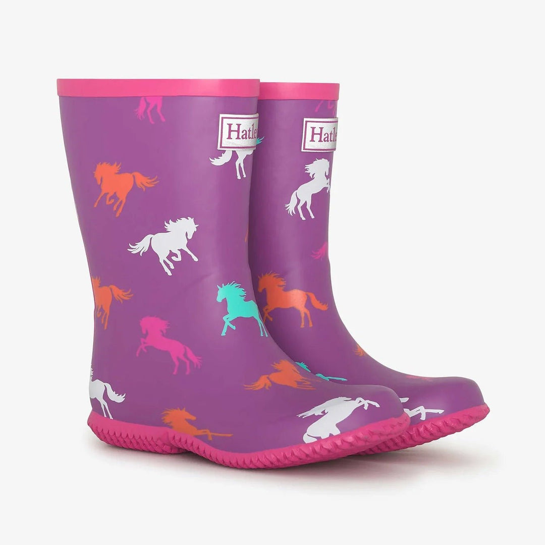 Hatley Girls Leaping Horses Packable Rainboots - The Glamorous Grub