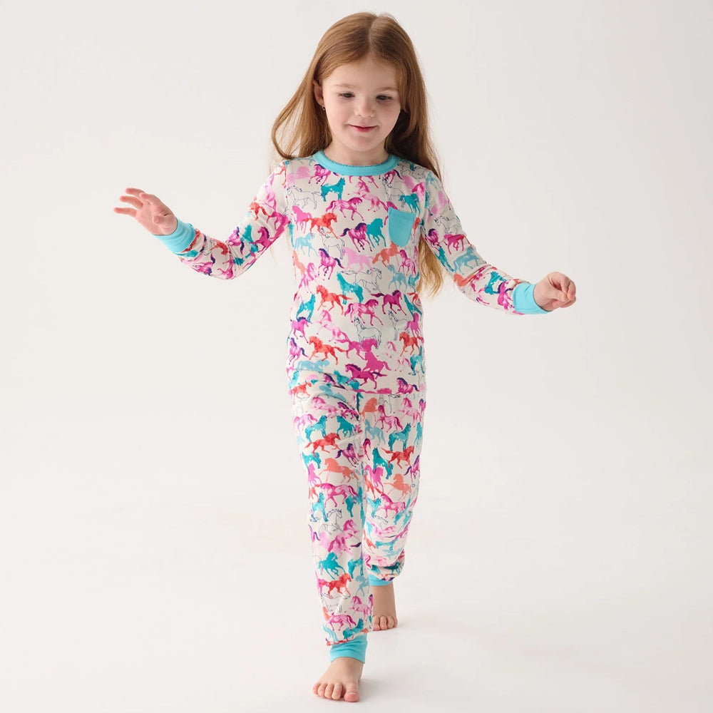 Hatley Pretty Horses Bamboo Pajama Set - The Glamorous Grub