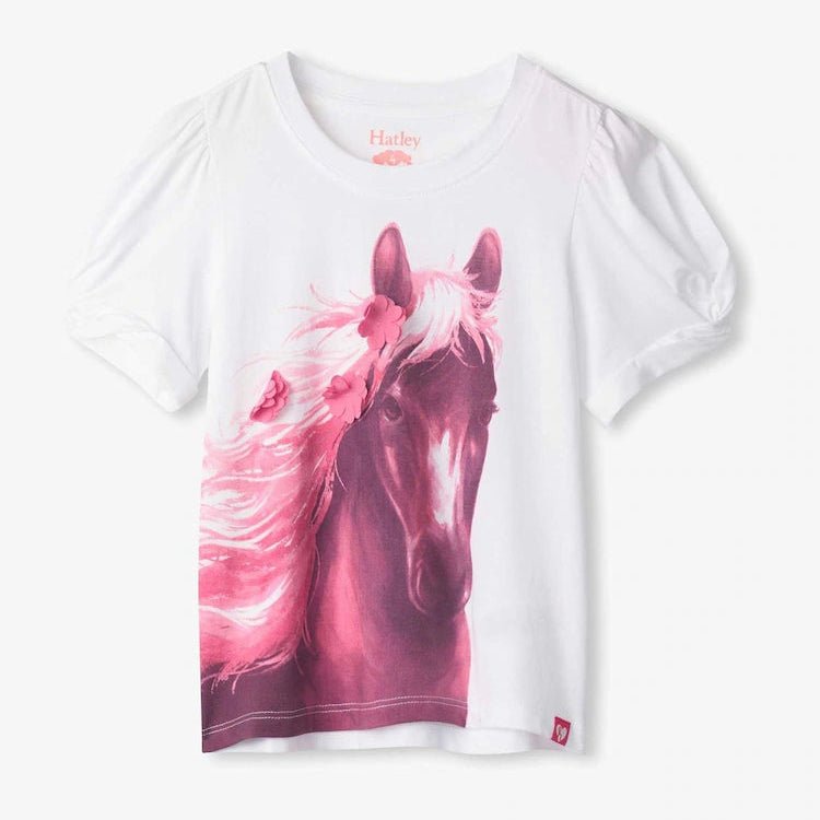 Hatley Soft Horse Twisted Sleeve Tee - The Glamorous Grub