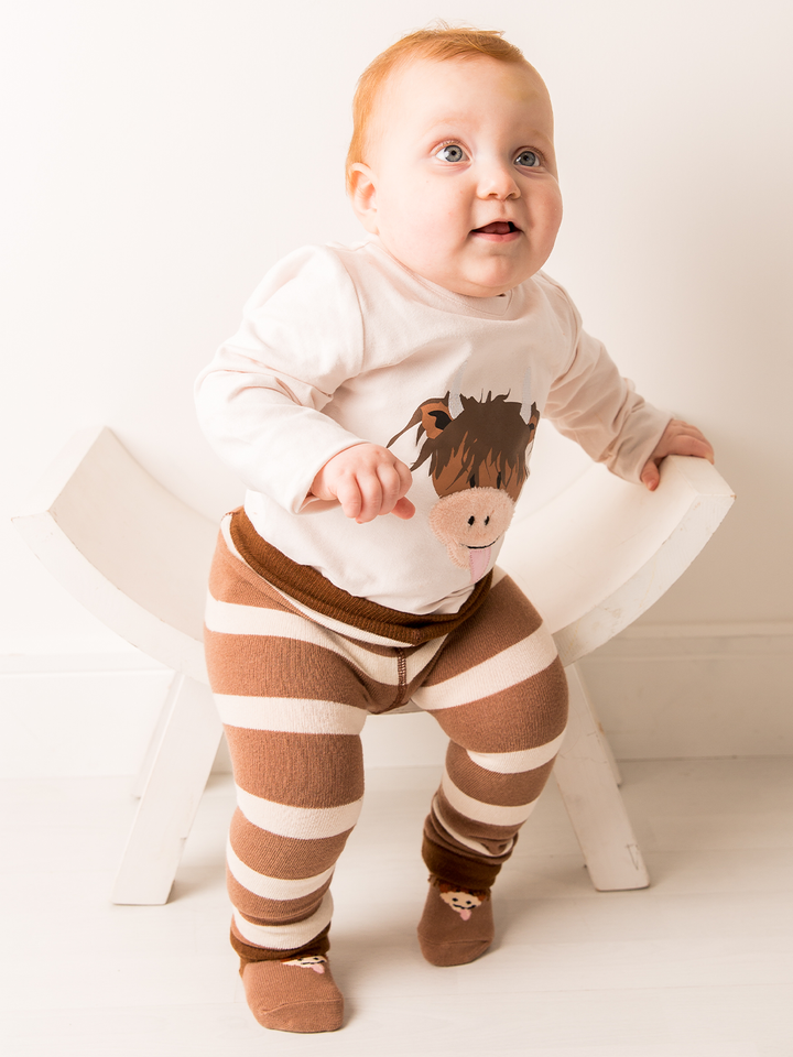 Neutral Hamish Cow Leggings