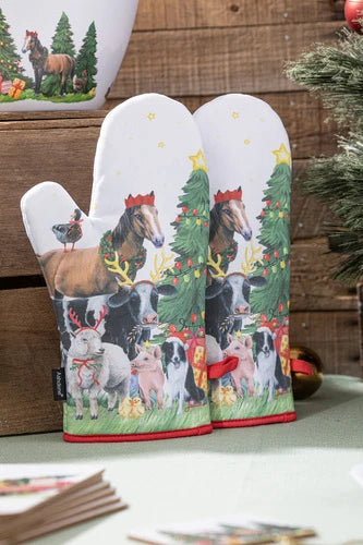 Ashdene Christmas at the Farm 2Pk Oven Mitt