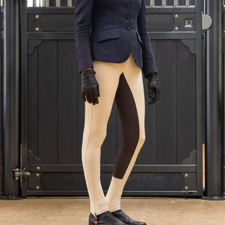 BARE UltraSlim 2-Tone Competition Tights - Stone & Havana Brown