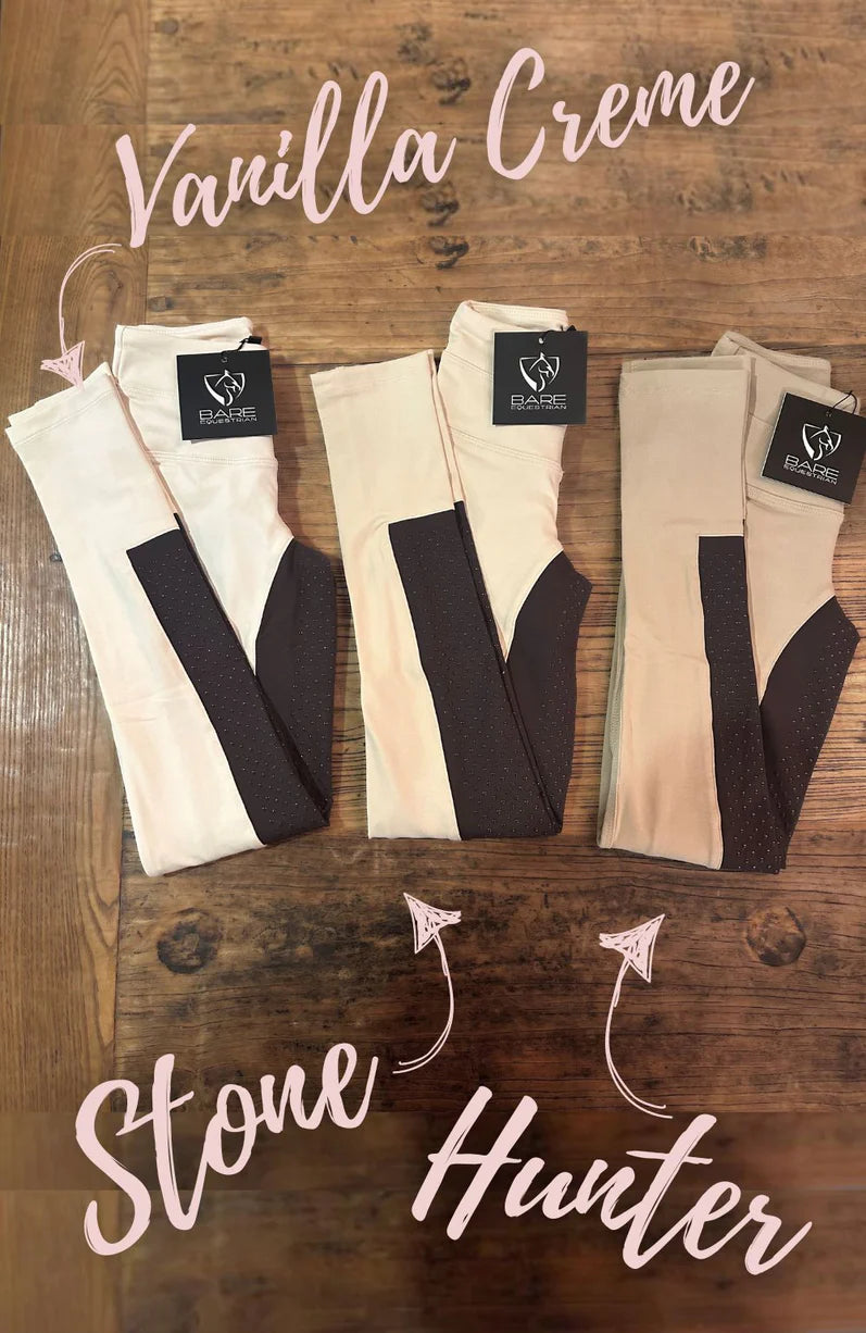 BARE UltraSlim 2-Tone Competition Tights - Vanilla & Havana Brown
