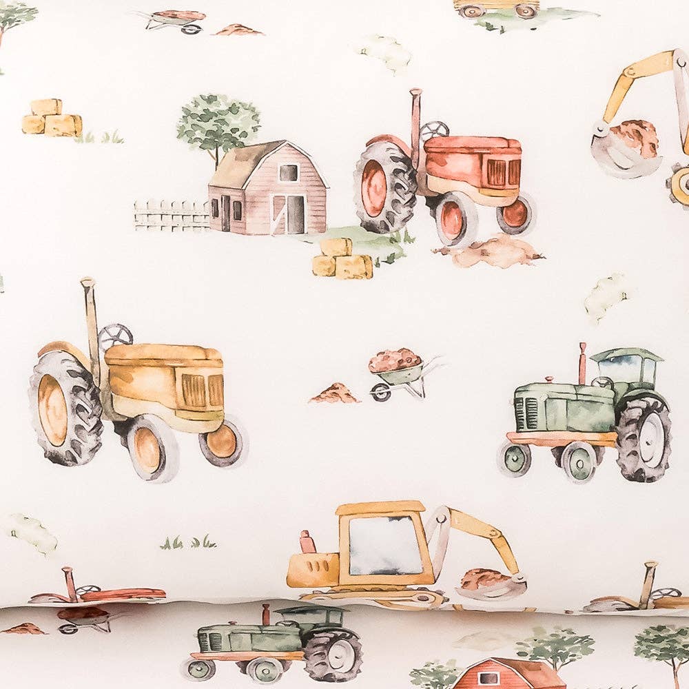 Diggers &amp; Tractors Organic Cotton Single Pillowcase