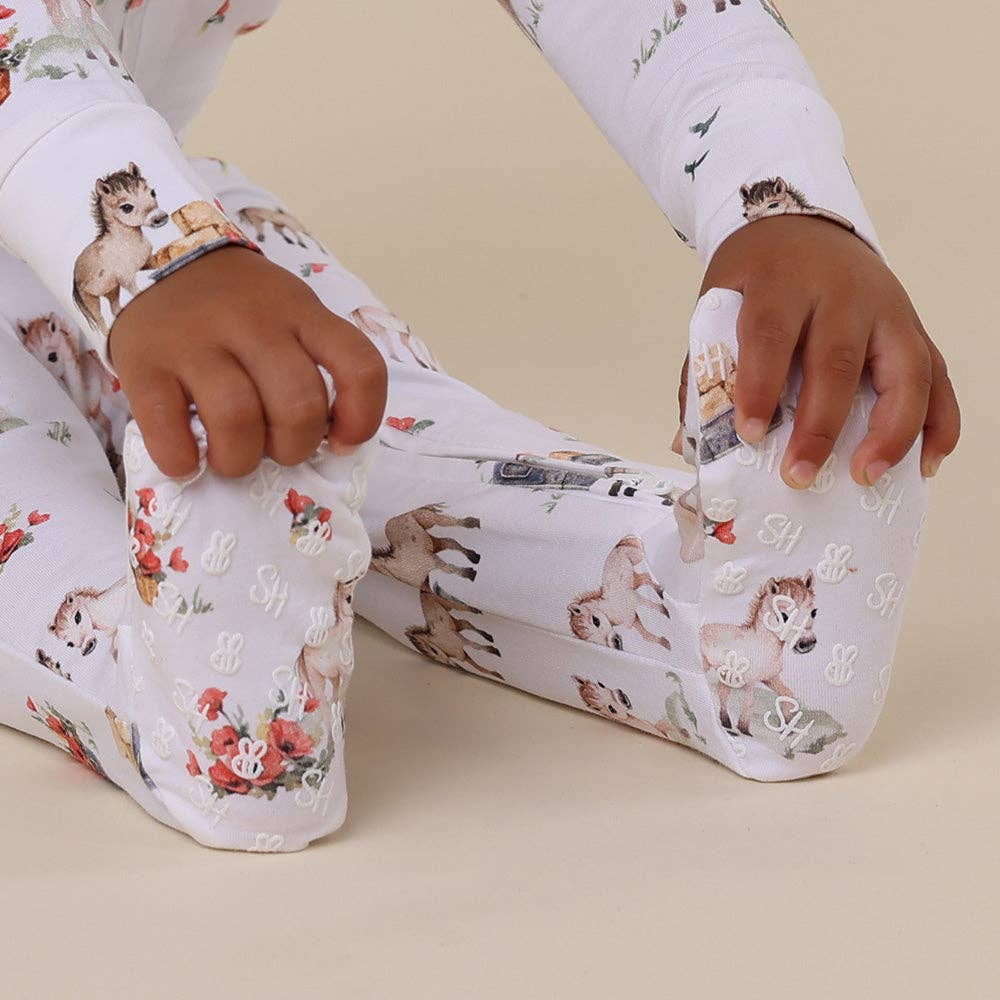 Pony Pals Organic Snuggle Sleepsuit Zip Footie with Frill