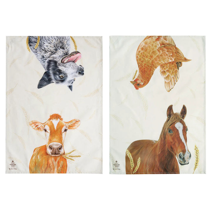 Ashdene Farm Yard Faces 2 Tea Towels (2pk)
