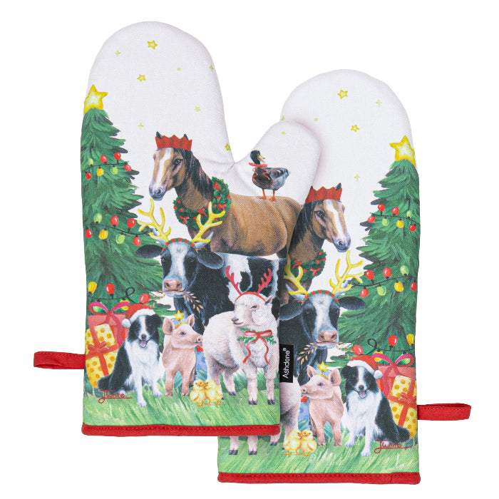Ashdene Christmas at the Farm 2Pk Oven Mitt