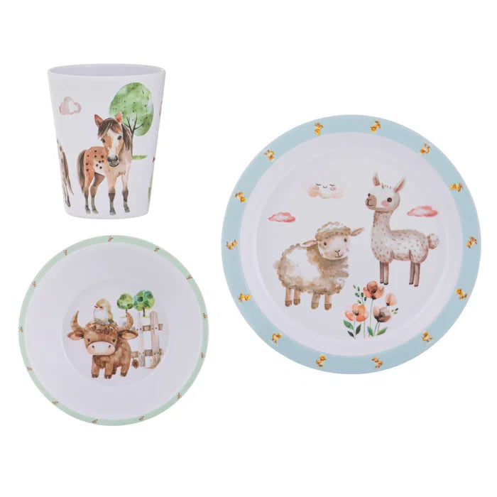 Ashdene "Little Farm" 3 Pc Kids Melamine Set
