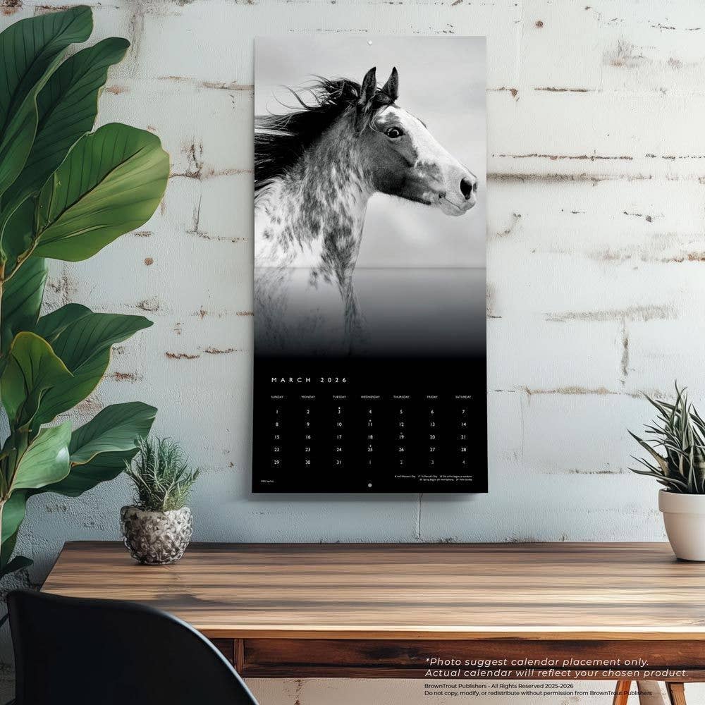 The Noble Horse Portrait Series 2026 Square Monthly Calendar