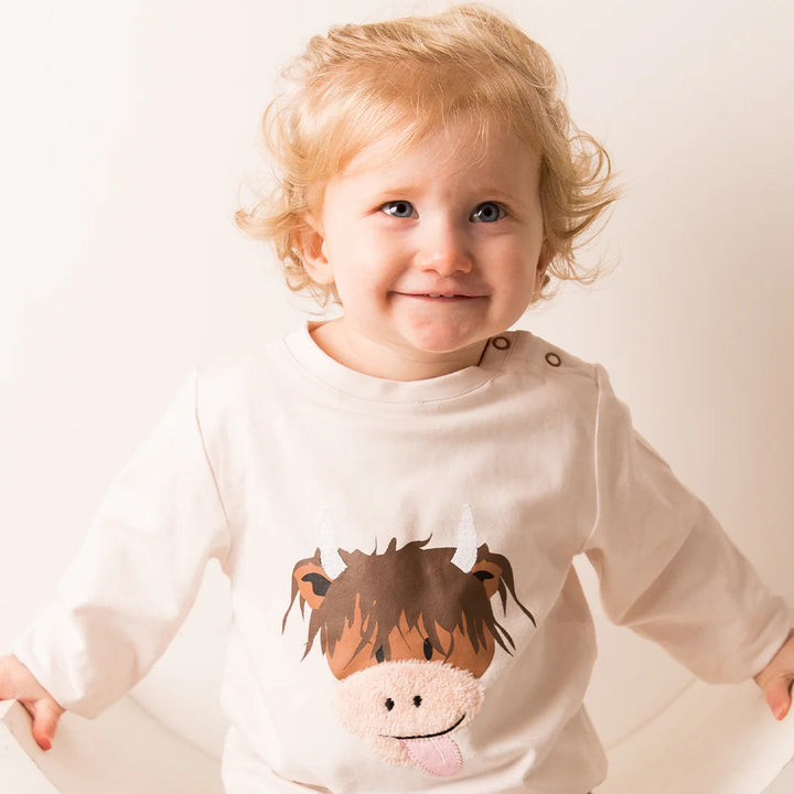 Neutral Hamish Cow Long Sleeved Top