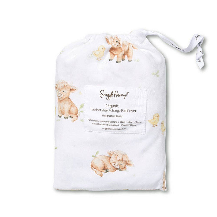 Highland Cows Organic Bassinet Sheet / Change Pad Cover