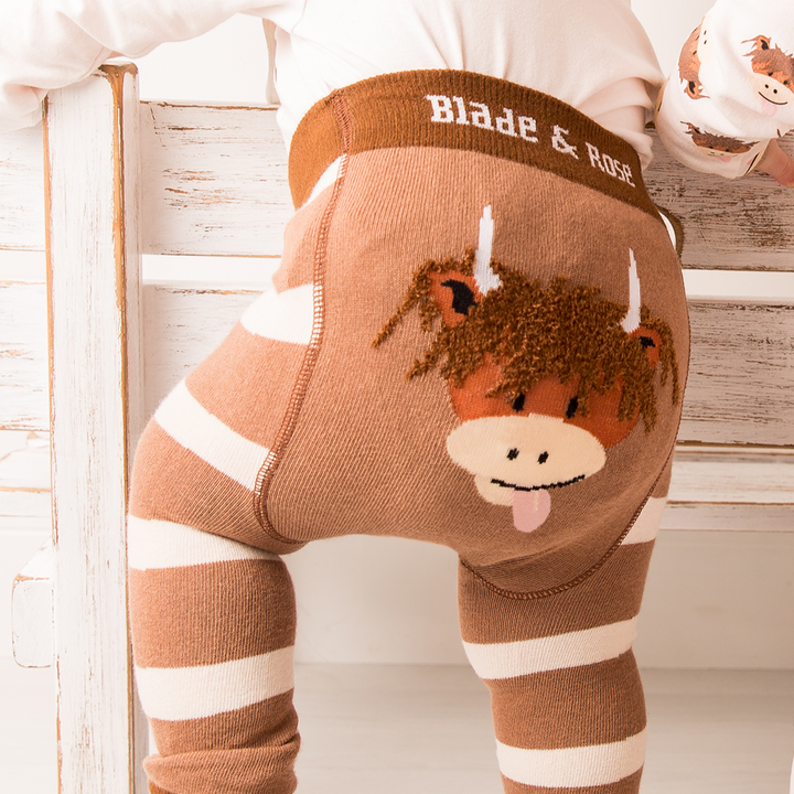 Neutral Hamish Cow Leggings