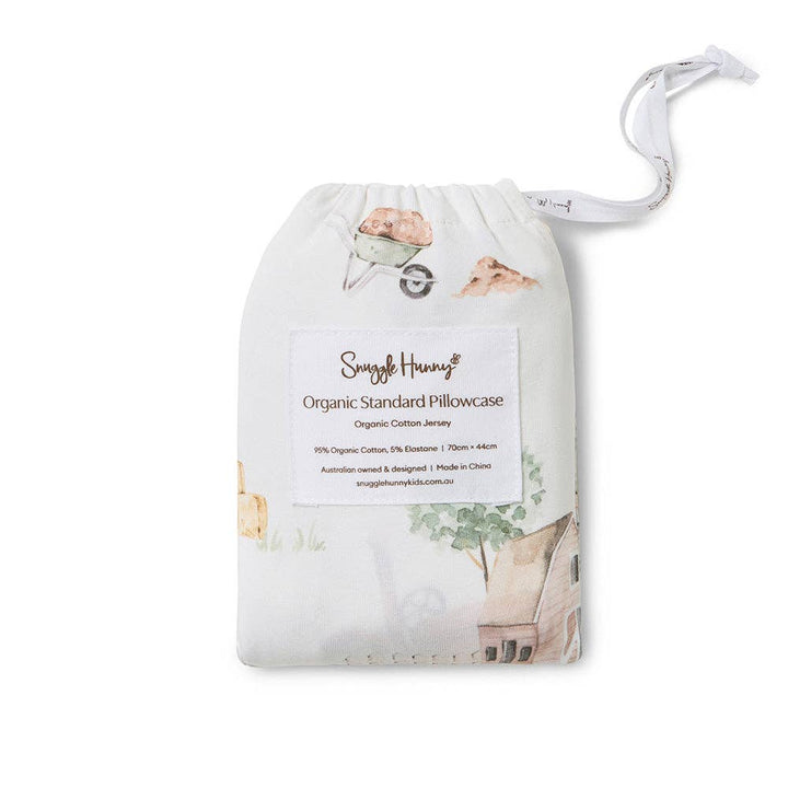Diggers &amp; Tractors Organic Cotton Single Pillowcase