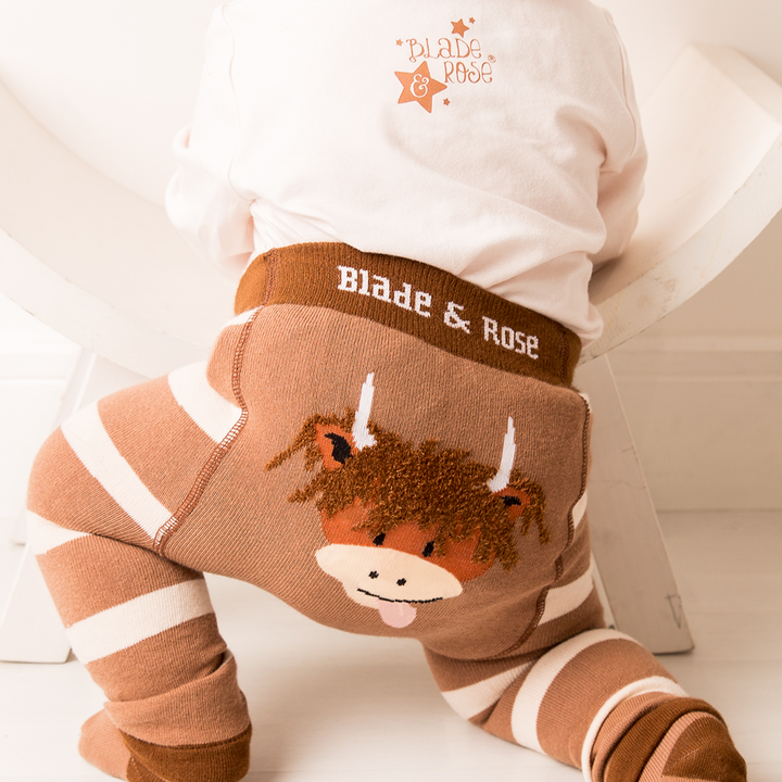 Neutral Hamish Cow Leggings