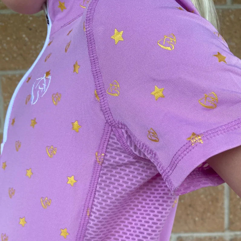 BARE Babes Quarter Zip Shirt - Pink Star Dust