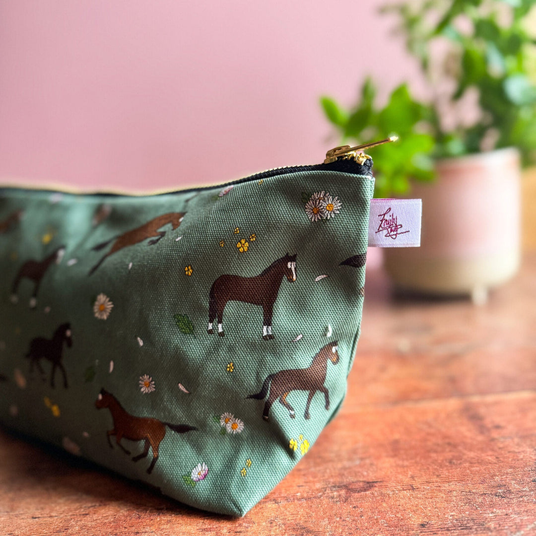 "Bay Horse’ Wash Bag / Make Up Bag / Pencil Case