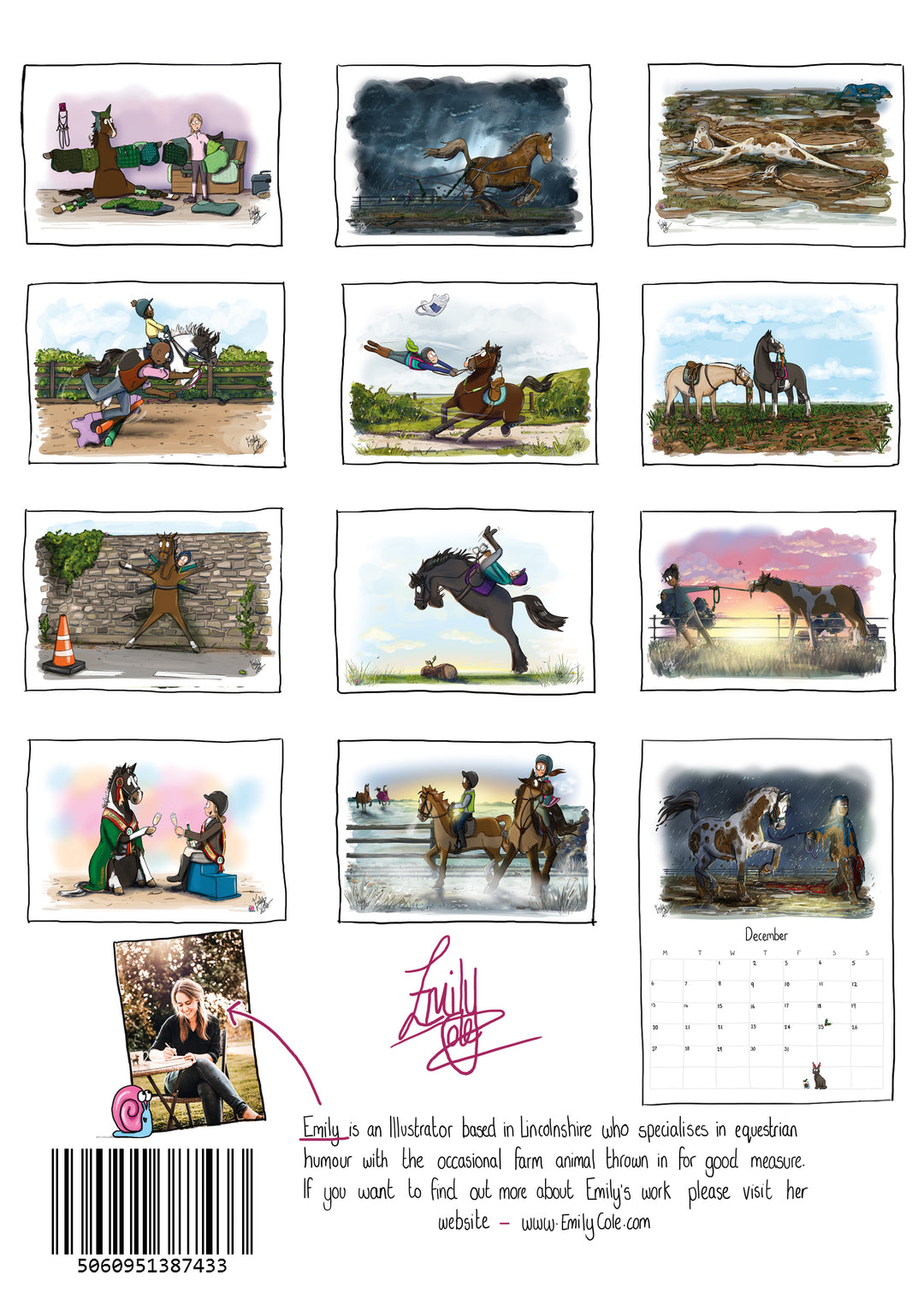 Emily Cole Illustrations – 2027 Horse Desk Calendar
