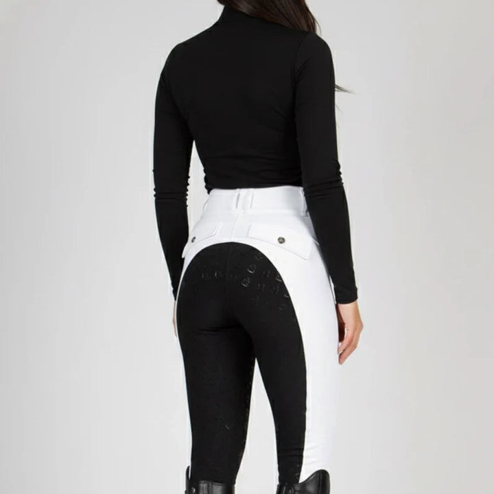 BARE Sculpt Hybrid Riding Breeches - White with Black
