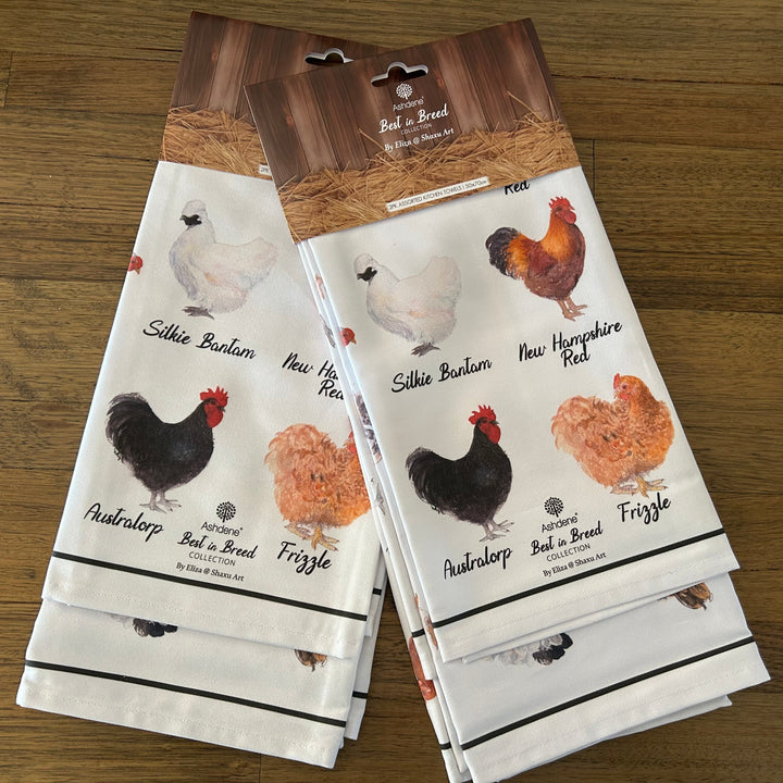 Ashdene Best in Breed Chicken 2 Pack Tea Towels