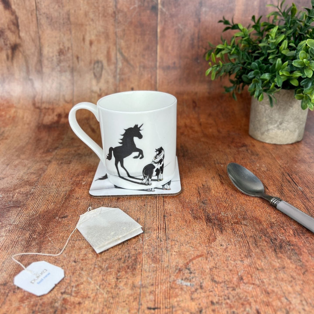 ‘Believe in yourself’ – Fine Bone China Mug (Piebald)