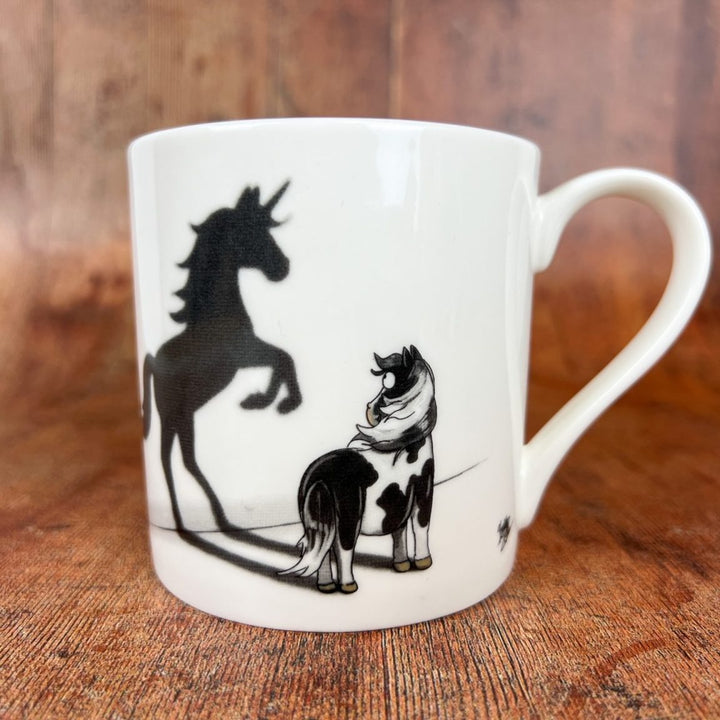 ‘Believe in yourself’ – Fine Bone China Mug (Piebald)