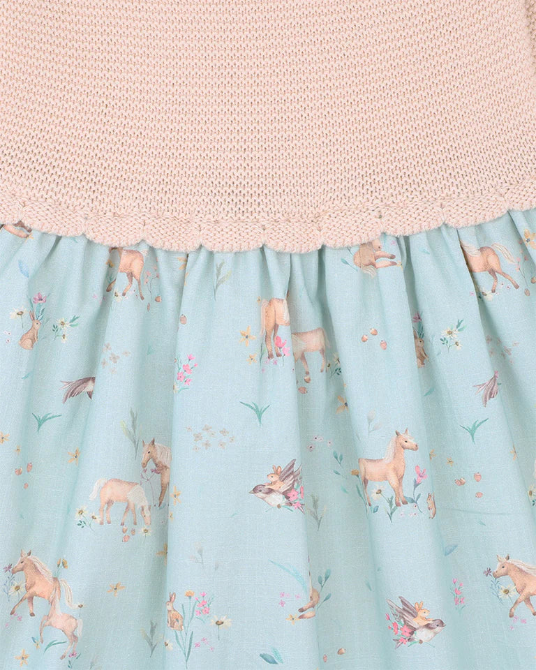 Winnie Knitted Bodice Dress 3-7yrs