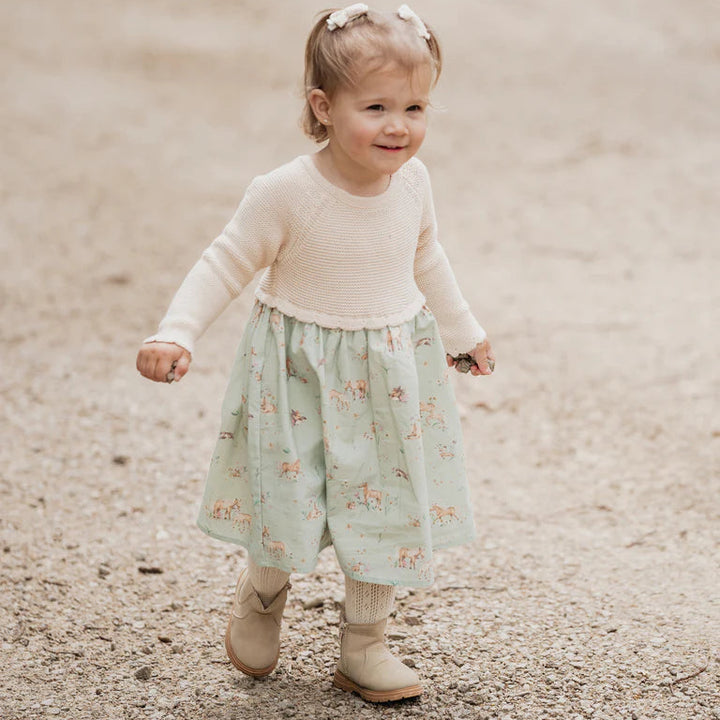 Winnie Knitted Bodice Dress 3-7yrs