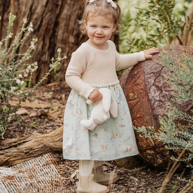 Winnie Knitted Bodice Dress 3-7yrs