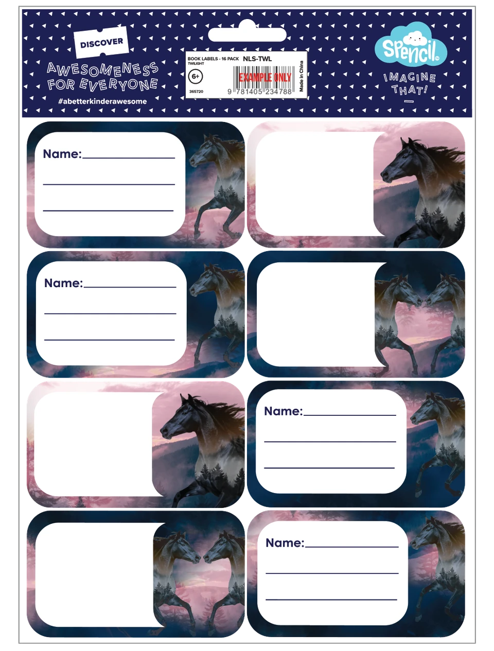 Spencil Twilight Book Labels