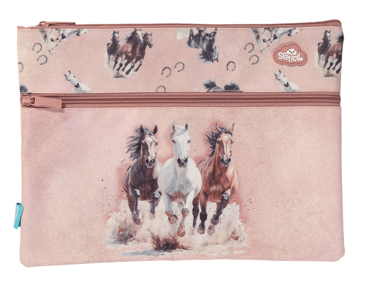 Spencil Wild Horses A4 Twin Zip Pencil Case