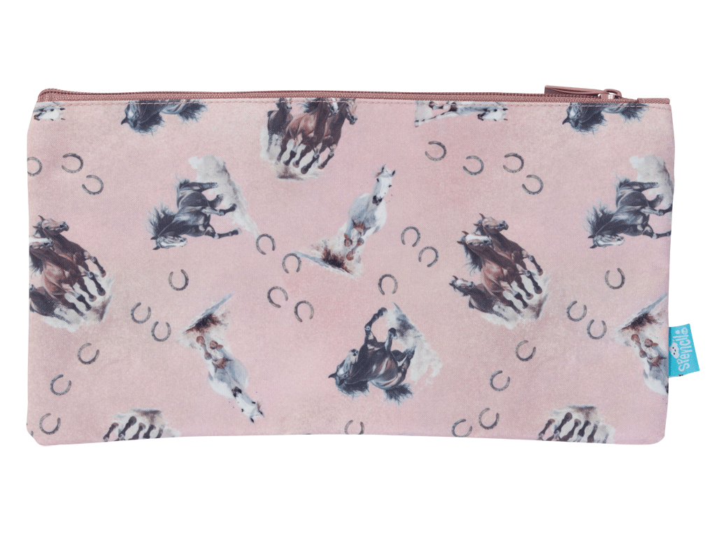 Spencil Wild Horses Twin Zip Pencil Case