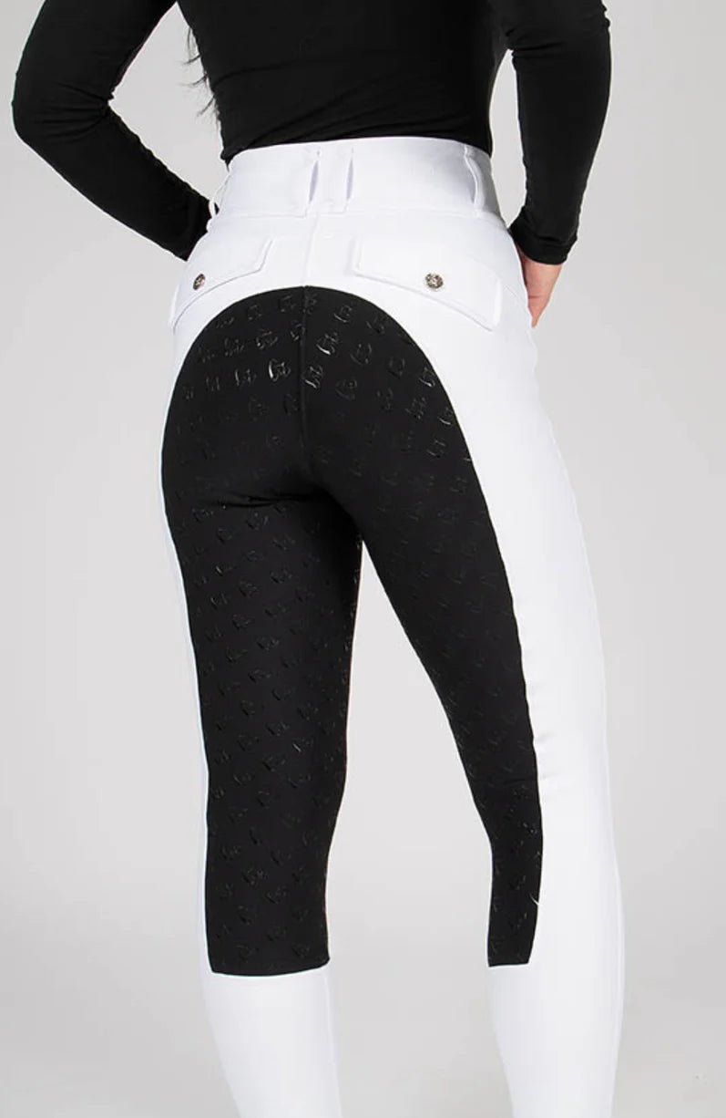 BARE Sculpt Hybrid Riding Breeches - White with Black
