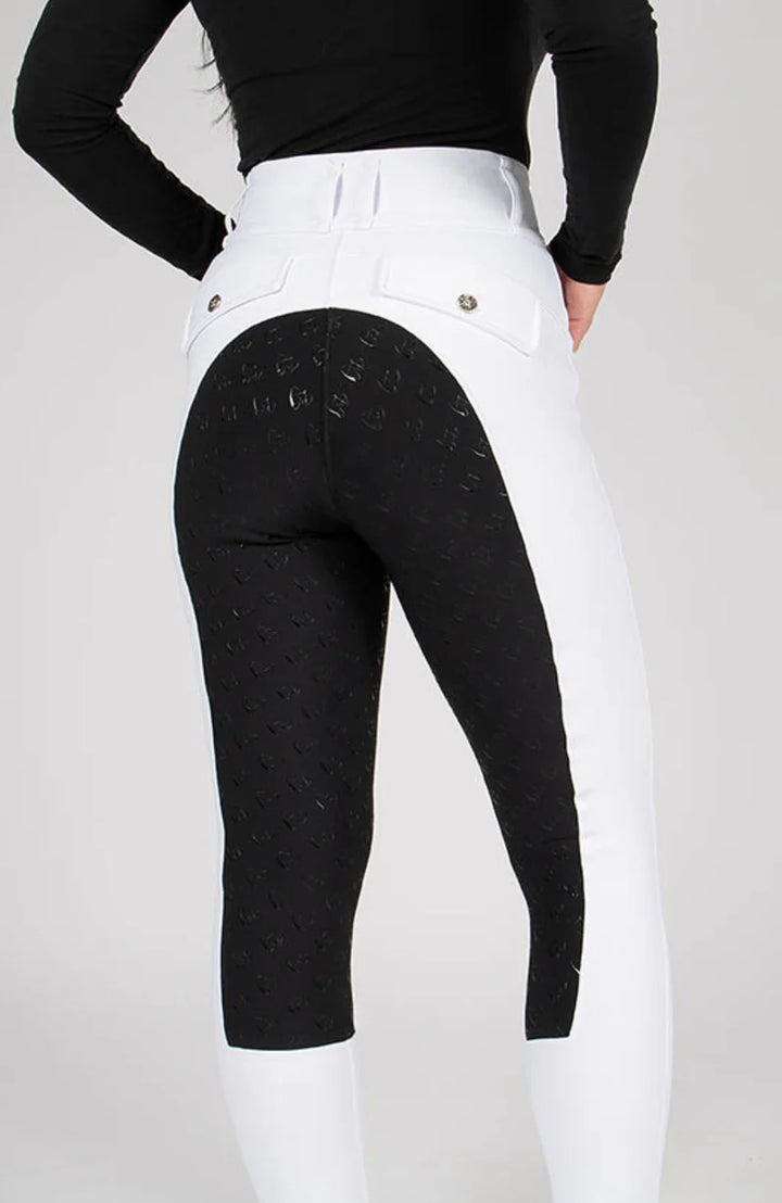 BARE Sculpt Hybrid Riding Breeches - White with Black