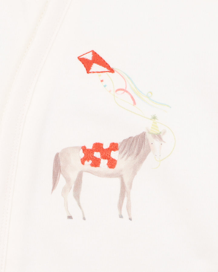 Bebe by Minihaha Scout Organic SS Horse Zip Romper