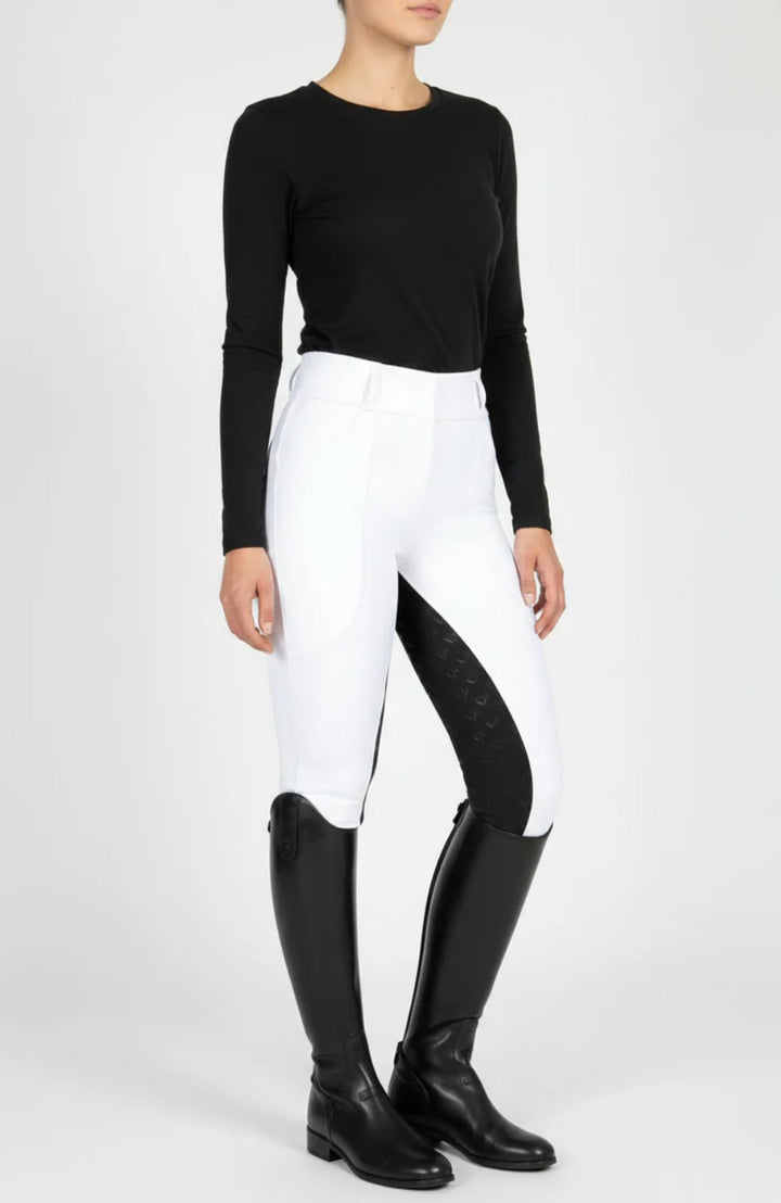 BARE Sculpt Hybrid Riding Breeches - White with Black