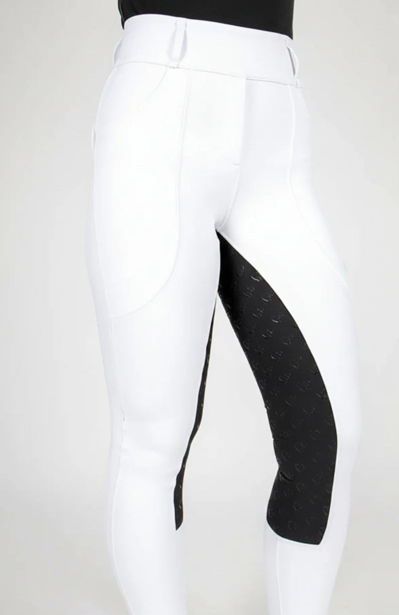 BARE Sculpt Hybrid Riding Breeches - White with Black